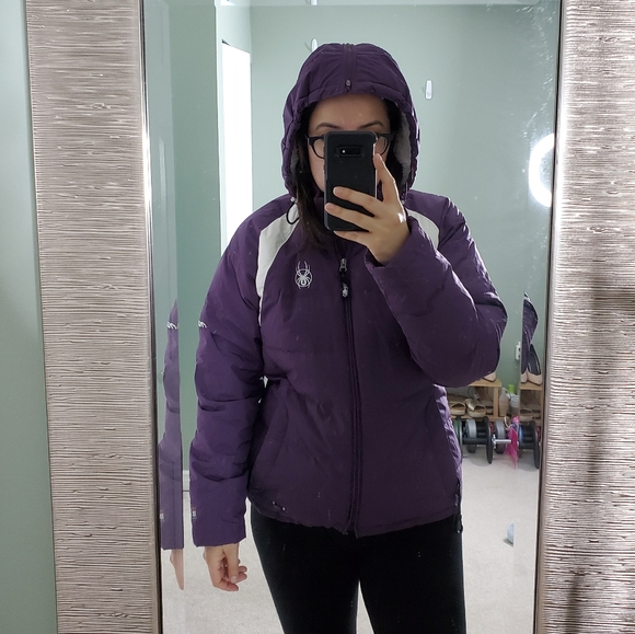 Spyder down winter/ski jacket large 12 US - Picture 11 of 15